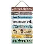 CHDITB Inspirational Quote Never Give UP Wall Decor,(Set of 8,29.4X5.9CM) Motivational Quotes Office Rules Wall Art,Rustic Motivational hanging plaque sign Decor for Office