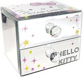 Jacmel Sanrio Hello Kitty Star Bright Mirror Glass Jewelry Box - Officially Licensed Hello Kitty Jewelry Organizer