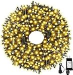 MZD8391 Upgraded 105FT 300LEDs Christmas Lights Outdoor Indoor String Lights 8 Modes Memory Function for Christmas Tree Party Decoration (Warm White)