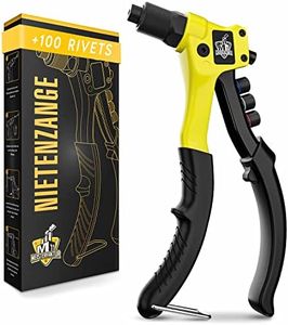 Meisterfaktur Pince à rivets professionnelle - Effort minimal - Pince à rivet robuste avec 100 rivets - Riveteuse manuelle en bande moderne avec poignée ergonomique pour les vrais artisans !