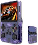 Retro Handheld Game Console, R36S Portable Console Built in Dozens Emulator, Pocket Games Emulator with 3.5inch IPS 640x480 Screen, Support OTG & Memory Card, Violet (64G)