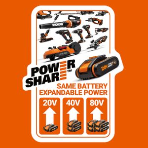 WORX Cordless Chainsaw 25cm – Lightweight Battery Powered Saw