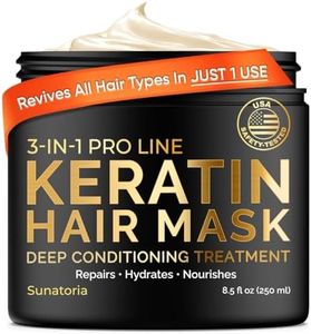SUNATORIA Keratin Hair Mask - Professional Treatment for Hair Repair, Nourishment & Beauty - Hair Mask for All Hair Types - Vitamin Complex with Omega 3, 9, Vitamin E - Protein Nourishment Masque