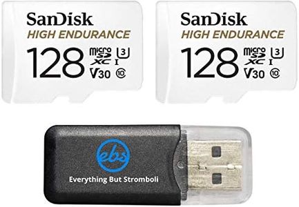 SanDisk 128GB High Endurance MicroSDXC Memory Card (2 Pack) for Garmin Dash Cam 57, 67W, Mini 2, 47 Series (SDSQQNR-128G-GN6IA) Class 10 Bundle with (1) Everything But Stromboli MicroSD Card Reader