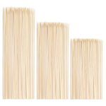 Bamboo Wooden Skewers Pack of 600 - BBQ Sticks in 30cm/25cm/20cm Length 3 mm Diameter for Cocktails,Appetizer,Barbecue, Kebab, Cake Topper, Chocolate Fountain and Fruits (600pcs Large Amount)