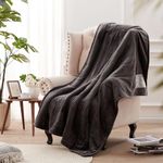 Westinghouse Electric Blanket Throw Heated Blanket with 6 Heating Levels and 2-10 Hours Time Settings, Flannel Super Cozy Heated Blanket Machine Washable (Charcoal, Throw Size 50 * 60")