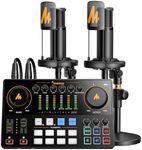 MAONO Podcast Equipment Bundle for 2: Audio Interface Mixer with 2 XLR Condenser Mic Noise Reduction Podcast Streaming MaonoCaster E2 Gen2B