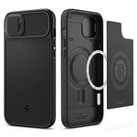 Spigen Optik Armor Magfit Back Cover Case Compatible with iPhone 14 (TPU + Poly Carbonate | Black)