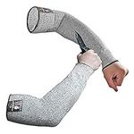 2PCS Arm Protection Sleeves, Level 5 Cut Resistant Protective Work Sleeve Anti Cut Guard Bracers, Forearm, Wrist Arm Protector for Garden Kitchen Farm Work (35CM/NO Thumb Hole)