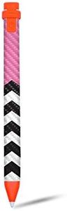 MIGHTY SKINS MightySkins Carbon Fiber Skin for Logitech Crayon Digital Pencil iPad (6th gen) - Pink Chevron | Protective, Durable Textured Carbon Fiber Finish | Easy to Apply | Made in The USA