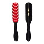 Denman D31 Curly Hair Brush (Black) 7 Row Styling Brush for Detangling, Separating, Shaping and Defining Curls - For Women and Men