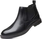 Arkbird Chukka Ankle Boots for Men Genuine Leather Oxford Casual and Formal Dress Boot, Black 10.5