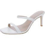 BCBGeneration Womens Salin Leather Dress Sandals White 6.5 Medium (B,M)