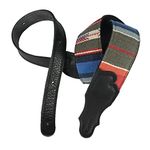 Franklin Strap 2'' Saddle Blanket Guitar Strap, Black, 38'' - 56''