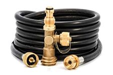 Camco 59103 RV Propane Brass Tee with 3 Ports and 12-Feet Hose