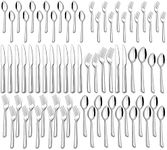 60 Piece Silverware Set For 12, Stainless Steel Flatware/Tableware Set Include Spoons/Forks/Knives, Yoehka Mirror Polished Cutlery Set For Home Kitchen Restaurant Hotel, Durable,Dishwasher Safe