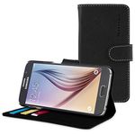 Snugg Galaxy S6 Case, Black Leather Flip Case [Card Slots] Executive Samsung Galaxy S6 Wallet Case Cover and Stand - Legacy Series