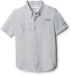 Columbia Boys Tamiami Short Sleeve Shirt, Cool Grey, Large