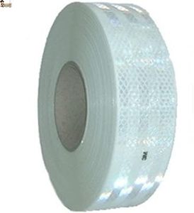 BricoLoco.com 3 M cinta reflectante adhesiva homologada V23 para camiones, moto, bicicleta. Ancho 51 mm. Roja, amarilla o blanca. Banda señalización, advertencia. (10 mts. x 51 mm. BLANCA)