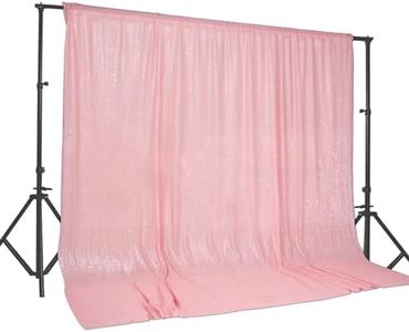 PartyDelight Pink Sequin Backdrop 20x10ft 4 Inch Rod Pocket