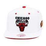 Mitchell & Ness Chicago Bulls NBA The Champs Snapback Hat Cap - White/NBA Finals 1998 Side Patch, White, One Size