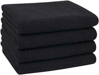VIVOTE Serviettes de Cuisine en Microfibre,Torchons De Cuisine,Torchons à Vaisselle de qualité supérieure,torchon Cuisine,Chiffons de Nettoyage,Doux Absorbant Non Pelucheux,4 Pcs,40x60cm,Noir