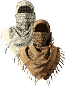 FREE SOLDIER Scarf Military Shemagh Tactical Desert Keffiyeh Head Neck Scarf Arab Wrap with Tassel for Men Women (Coyote Brown & Tan)