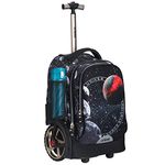 UNIKER Rolling Backpack without Straps for Boys, Roller Travel Bag,Wheeled Bookbag High School,Trolley Middle School Bag for Teens,Schoolbag with Wheels, Star War, Roller Travel Bag