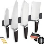 Adhesive Magnetic Strip for Knives Kitchen with Multipurpose Use as Knife Holder, Knife Rack, Knife Magnetic Strip, Knives Bar, Kitchen Utensil Holder, Tool Holder for Garage and Kitchen Organizer