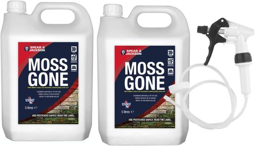 Spear & Jackson Moss Killer 2 x 5L – Fast Acting, Long Hose Trigger, Multi-Pack for Paths & Patios