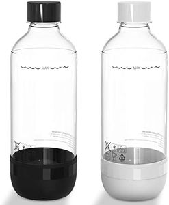 Thorder 2 Bouteille pour Machine à Soda, 1 L, Sans BPA - Réutilisables, En PET, Pour Machine à Soda, Noir et Blanc (non Compatible avec Crystal et Duo)