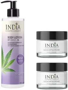 Face & Body-Set de India Cosmetics Germany, avec de d'extrait de chanvre de qualité supérieure. Best-seller 2 x crème pour le visage et 1 x lotion pour le corps