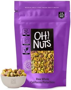 Pistachios No Shell | Raw - 100% Natural | 3 lb | Raw Whole California Pistachios | Packed in New York Zip-Seal Bag for Exceptional Freshness by Oh Nuts