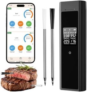 BlueSwan Smart Wireless Digital Bluetooth Meat Thermometer 820 ft Range with 2 Color Probes for Cooking, Grill, Smoker, Oven, 48Hr Battery, Magnetic Design for Steak, Chicken, Pork, Mens Gifts