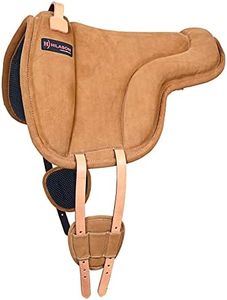 HILASON Horse Bareback Saddle Pad Anti Slip Base Suede Leather Tan | Baretek Bareback Riding Pad | Baretek Bareback Pad for Horses | Baretek Bareback Pad