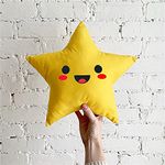 PriMaryHoMe Microfiber Star Shape Pillow for Kids/Baby/Girls/New Born/Tent (Star-Yellow) Size 15 Inches