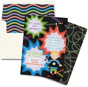 Light Beam Tag Birthday Party Invitation