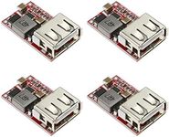 EMSea 4Pcs USB DC Step-Down Voltage Power Module 12V to 5V USB Charger Module Step-Down Converter 3A 10mV for Household Electrical Appliances