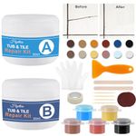 Bathtub Repair Kit, Porcelain Repair Kit for Chips, Dents, Cracks, Scratches, Fiberglass Tile Acrylic Tub Repair Kit for Ceramic Marble Quartz Resin Countertop Sink Toilet
