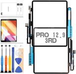 Screen Replacement For iPad Pro 12.9 3rd Gen Touch Screen Panel Digitizer Glass Repair Kits Compatible with For iPad Pro 12.9 A1876 A2014 A1895 A1983 with Tempered Glass and Tools(Not LCD)