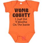 Womb County I just Did 9 Months on the Inside Infant Creeper Orange Newborn