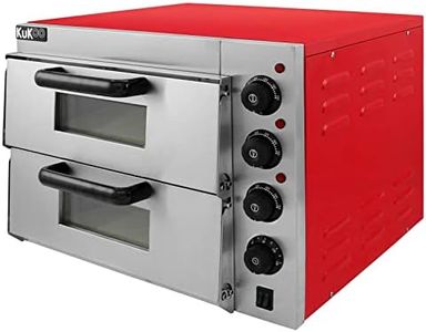 Electric Pizza Oven with Audible Timer & Twin Deck Firebrick/Commercial Baking & Grilling