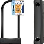 SeatyLock Mason Bike U Lock - Patented Heavy Duty Anti Theft Diamond Security Bicycle Lock - Super Wide Safety Master Tool ULock with Keys for Electric Bikes Scooters and Motorcycles (11.8 Inch)