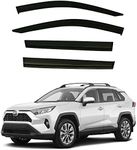 Black Tinted Side Window Deflector Visors Rain Guards for Toyota Rav4 2019 2020 2021 2022 2023-4 Piece Set