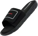 Alpine Swiss Gabe Mens Memory Foam Slide Sandals Adjustable Comfort Athletic Slide Black 13 M US