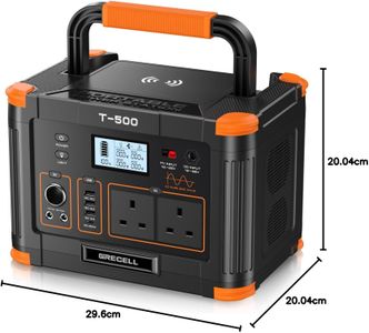 GRECELL 500W Portable Power Station – 519Wh Solar Generator, 2 AC Outlets, 10-Port Backup for Camping & Emergency