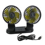 Store2508 Car & Desk Cooling Fan USB Powered with 360 Degree Rotation, Dual Head and 3 Fan Speeds