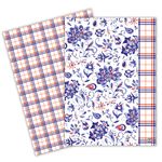 Michel Design Works Kitchen Towel, Paisley & Plaid, Set of 2