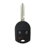 New Uncut Keyless 3 Button Remote Head Key Fob for Select Ford w/FREE DIY Programming Guide