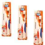 STIM Medium Toothbrush : Pack Of 3 : Soft Bristles - Manual, Adult, Multicolor